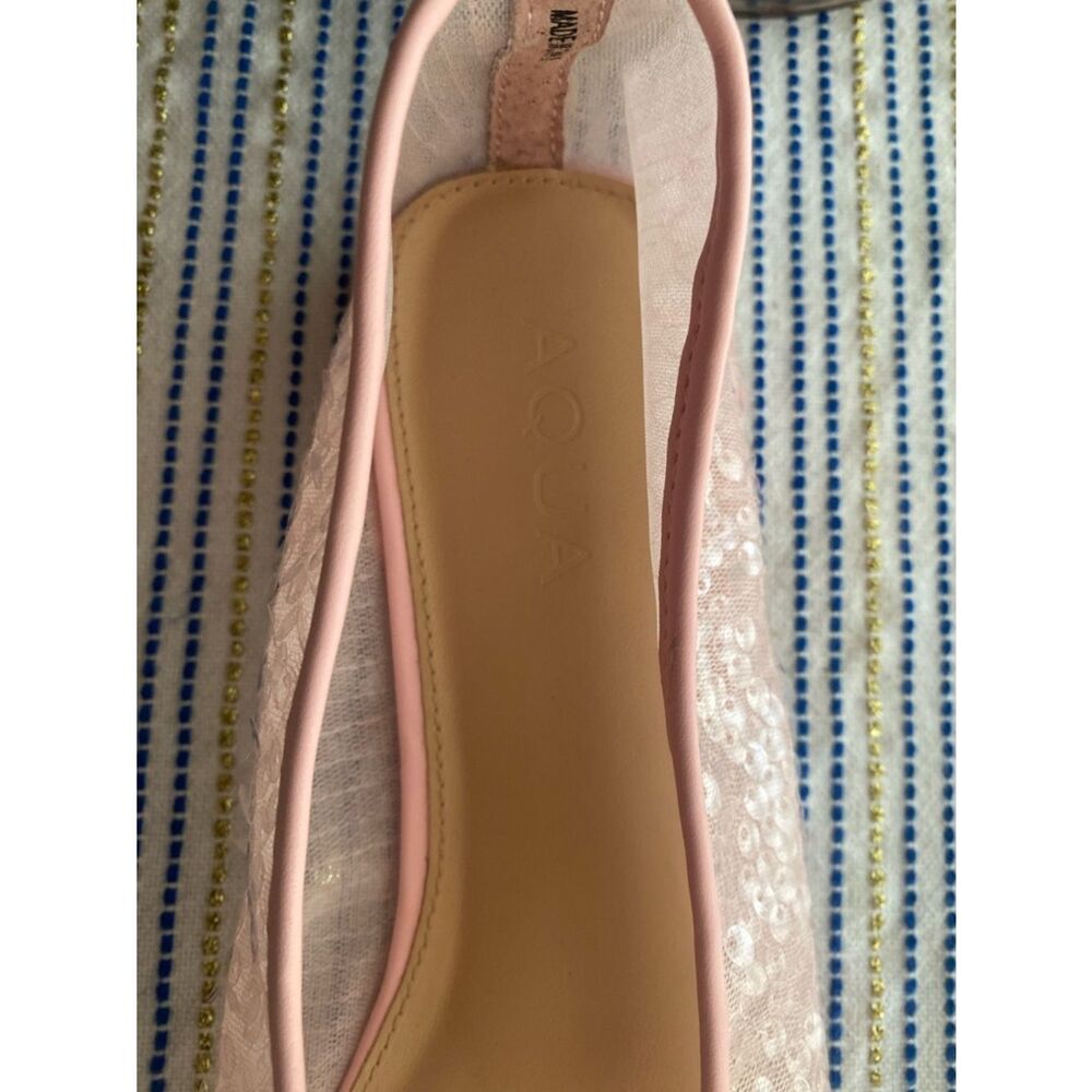 Aqua Sequin Embellished Ballet Flats in Light Pink Sz 8 - Picture 6 of 10